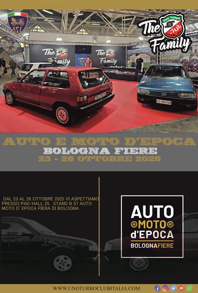 Locandina Auto e Moto d Epoca Fiera Bologna Uno Turbo Club Italia